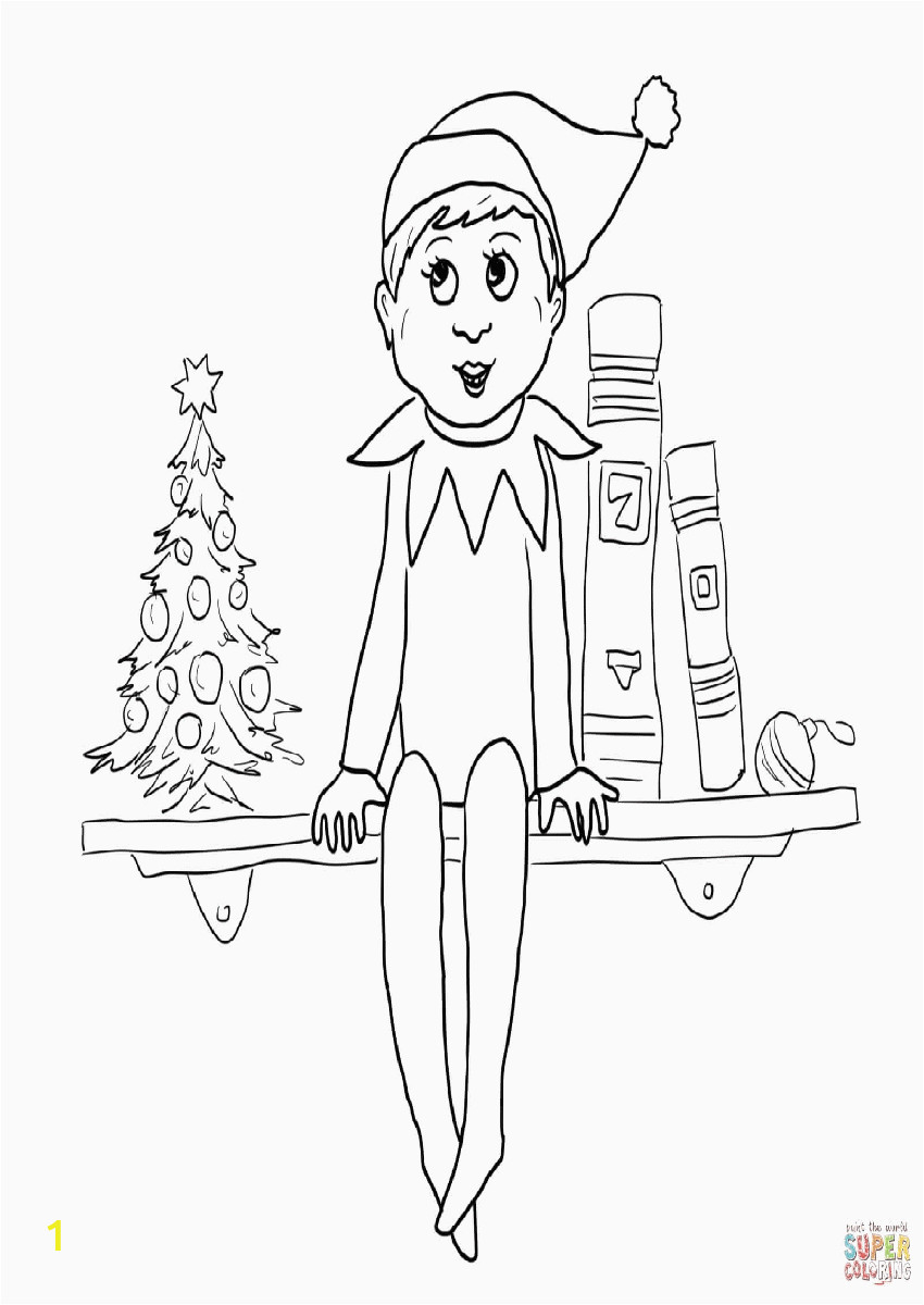 free printable elf on the shelf coloring pages