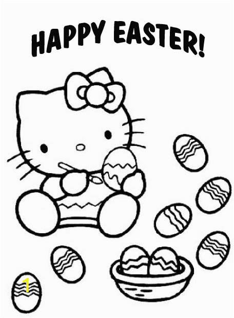 hello kitty easter coloring pages