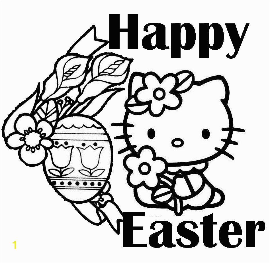hello kitty easter coloring pages