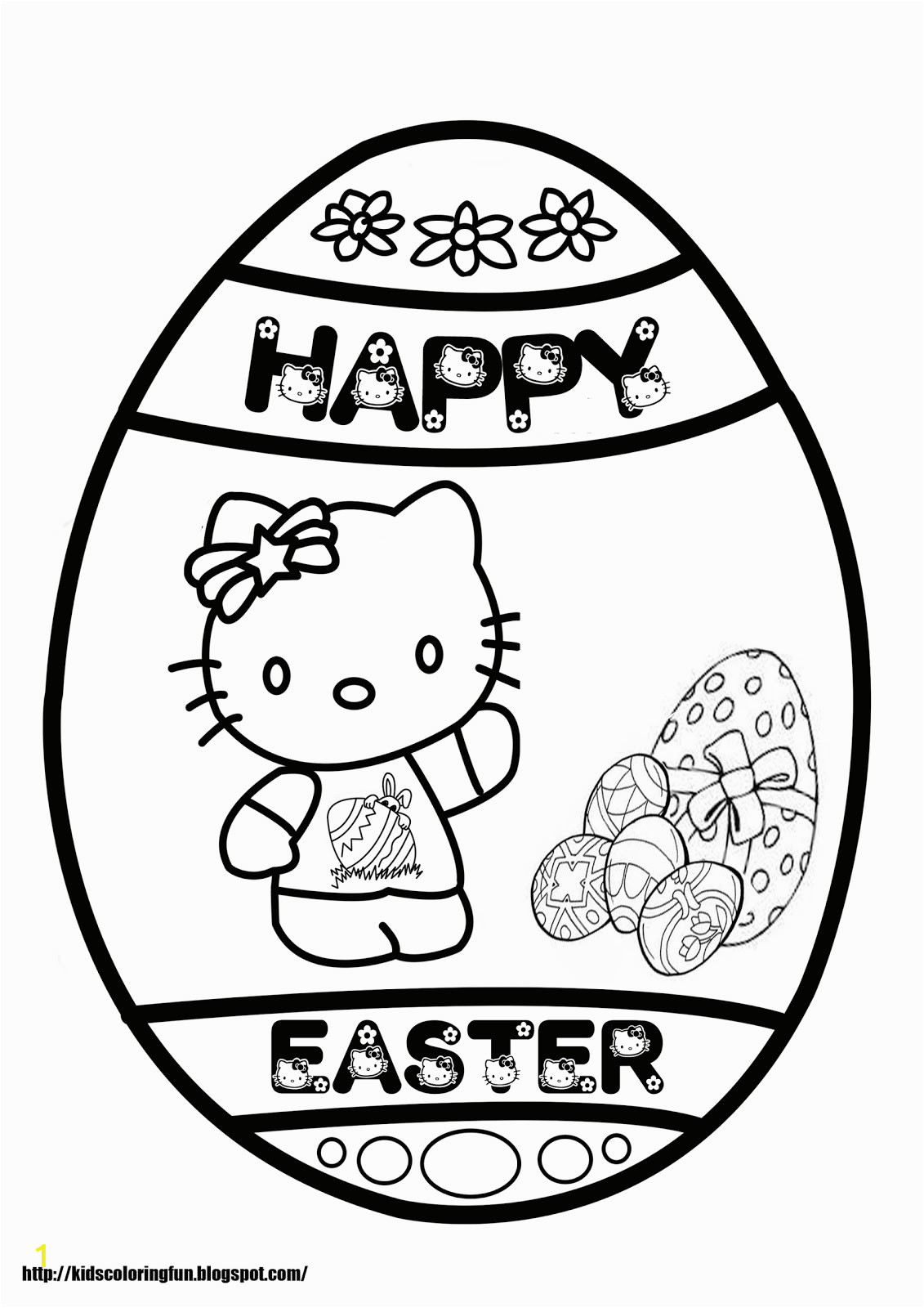 hello kitty easter coloring pages