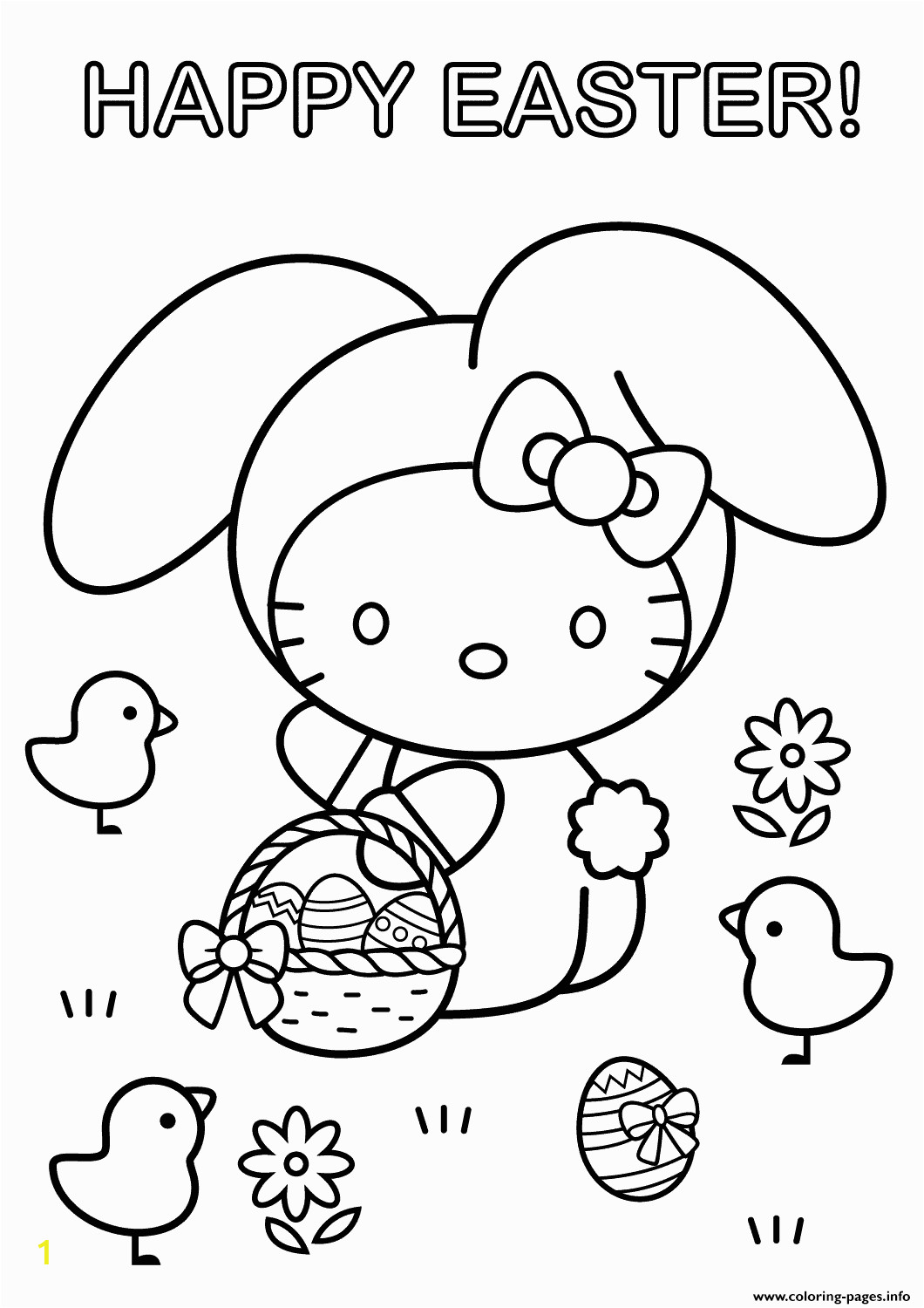 hello kitty happy easter printable coloring pages book