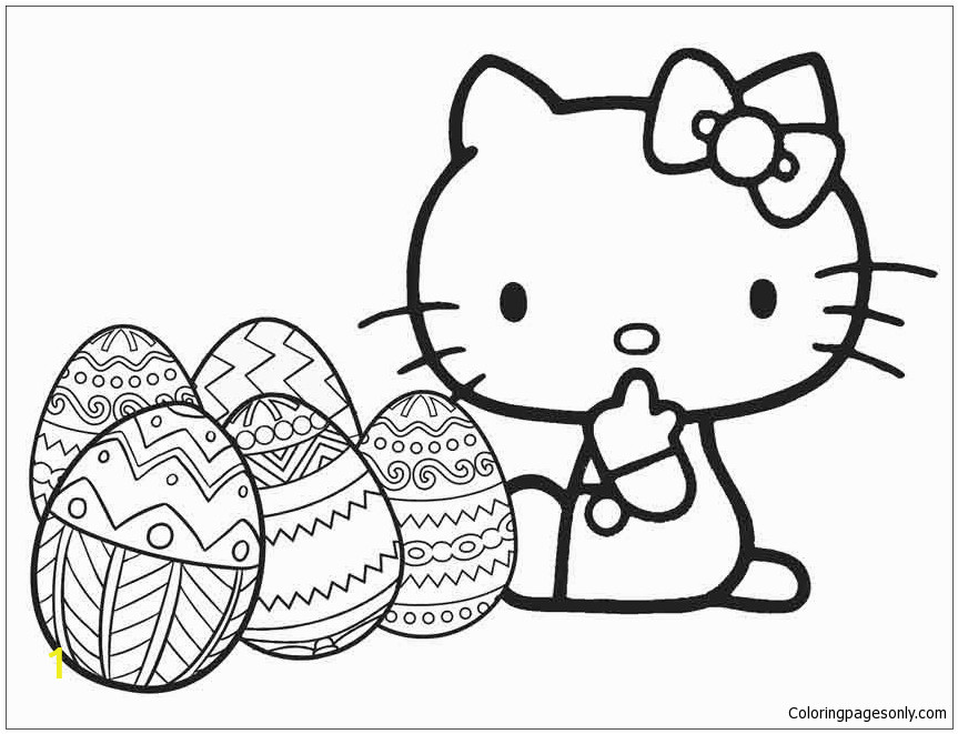 hello kitty with easter egg