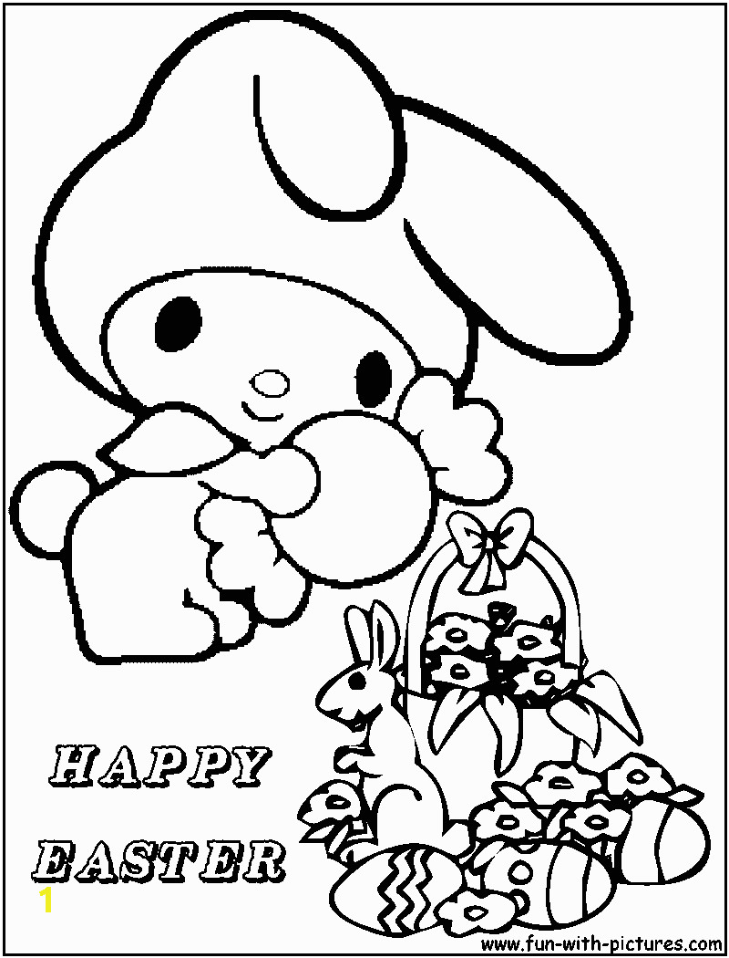 hellokitty easter coloring page