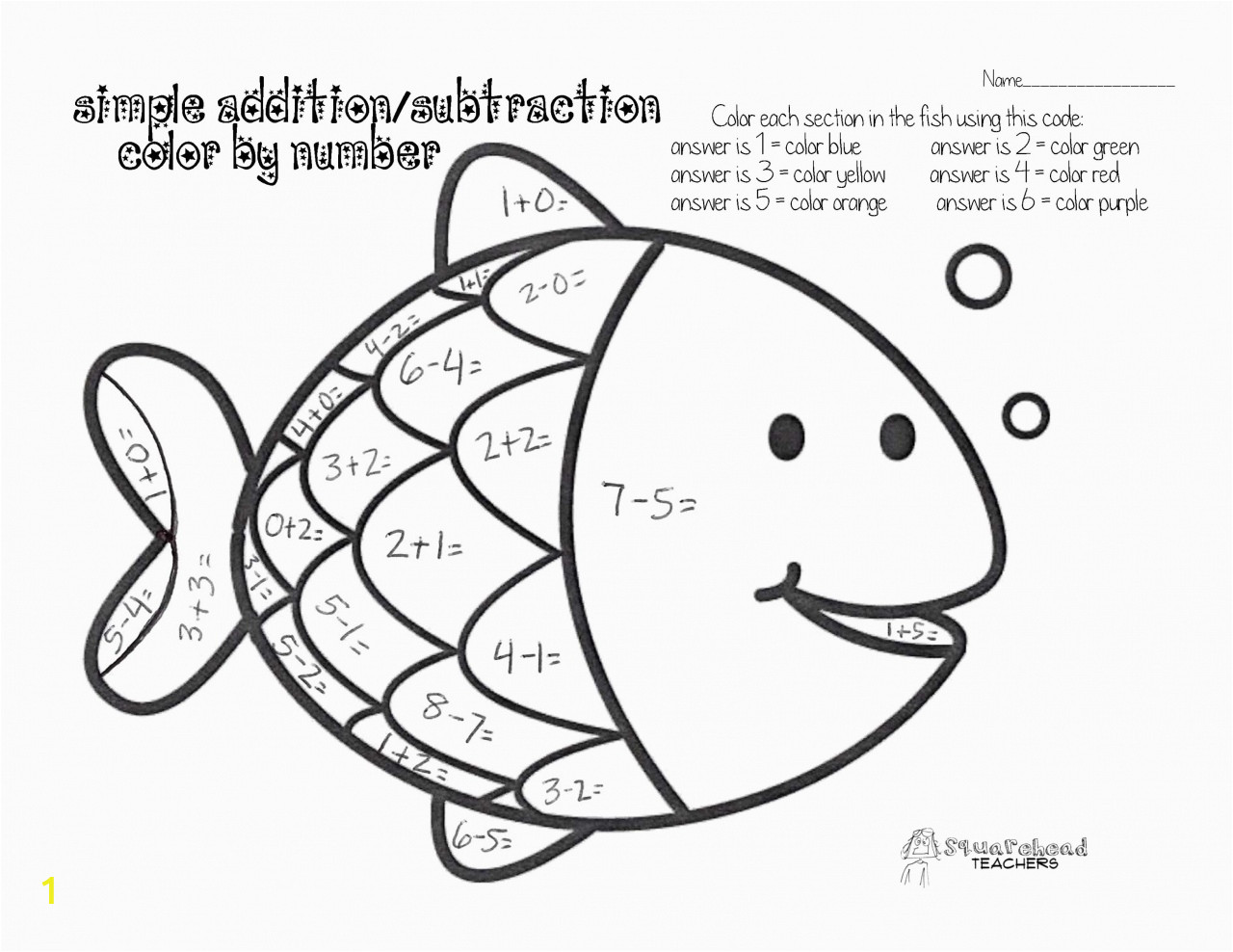 1st grade coloring math worksheets