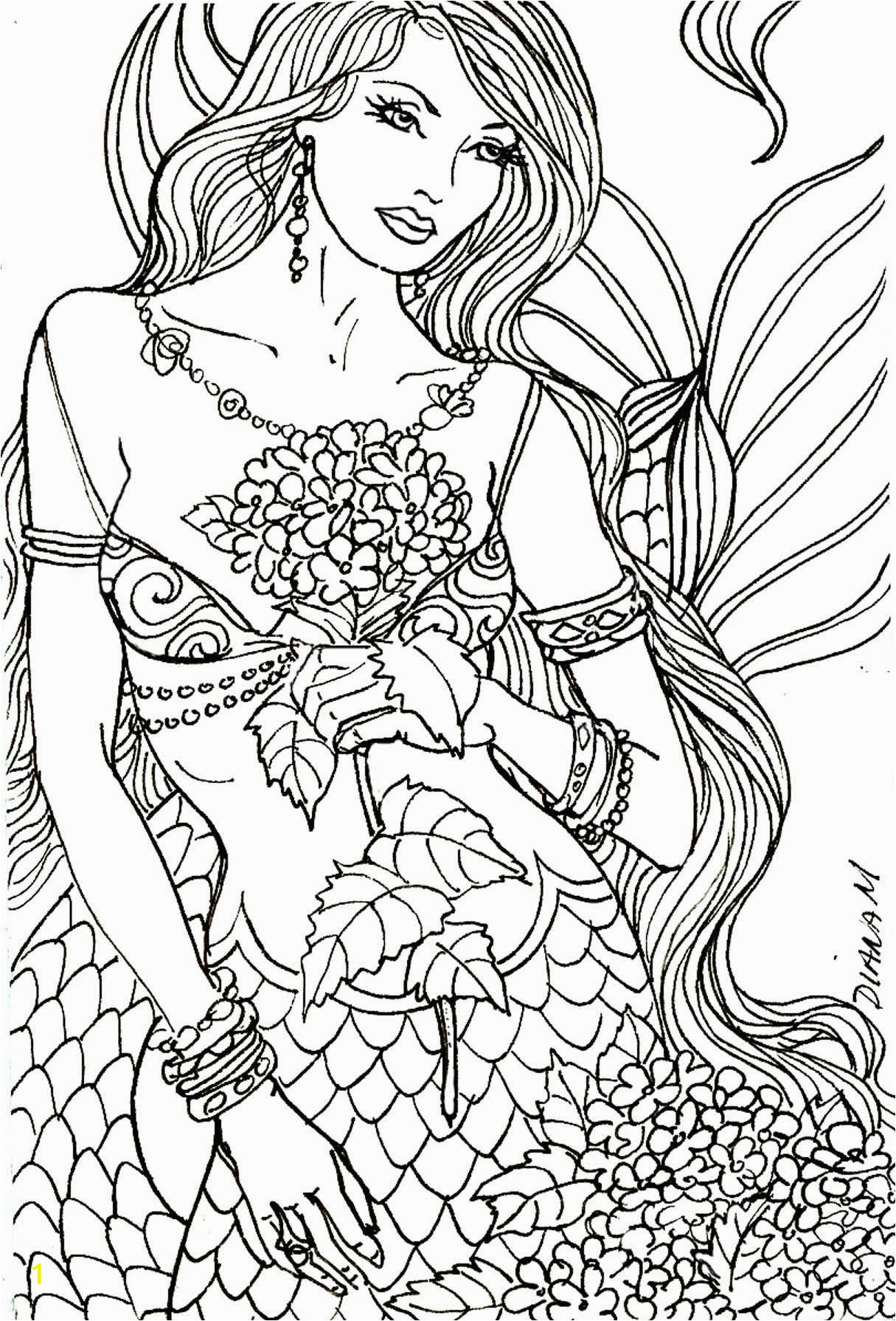Free Mermaid Coloring Pages for Adults 10 Gorgeous Free Adult Coloring Pages – Julie Erin Designs