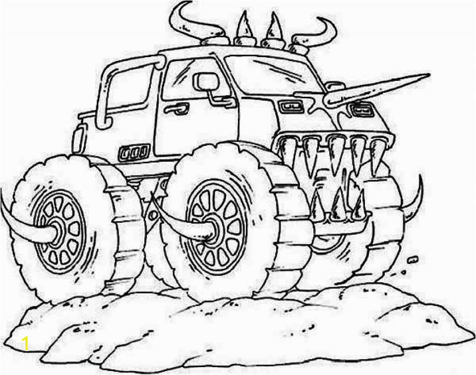 Free Monster Truck Coloring Pages to Print Get This Line Monster Truck Coloring Pages 6976
