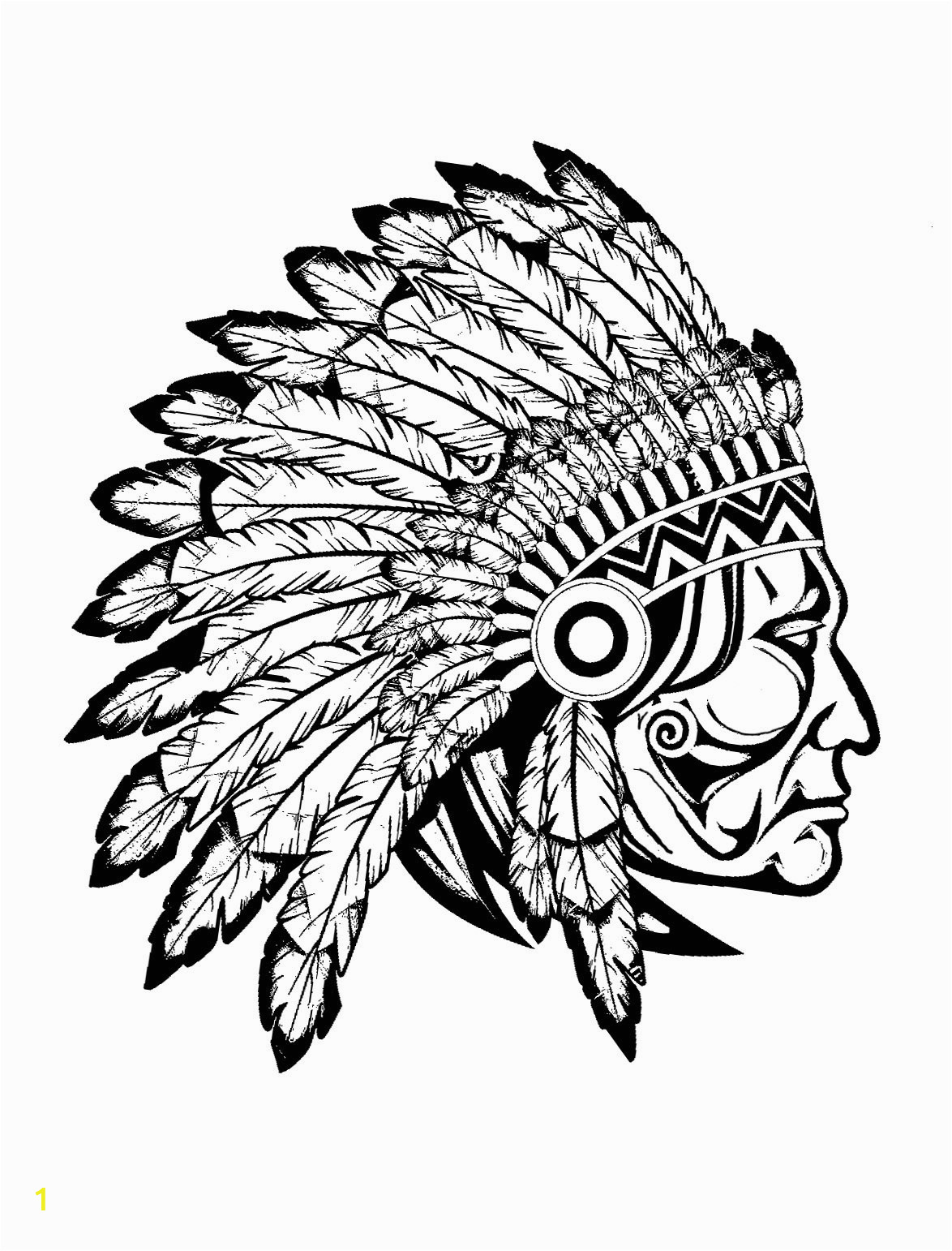 Free Native American Indian Coloring Pages Indian Native Chief Profile Native American Adult