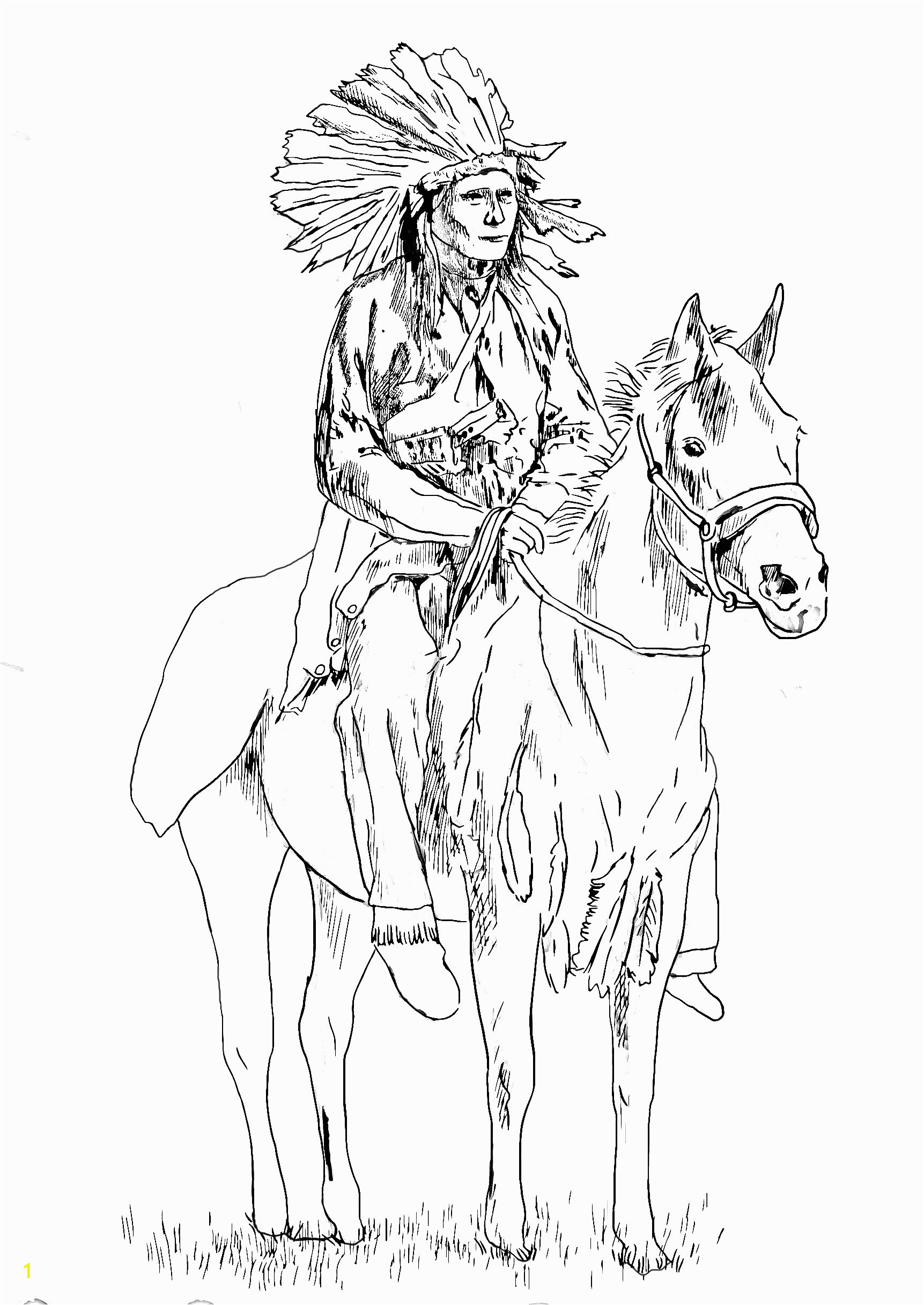 image=native americans coloring adult native american on his horse 1