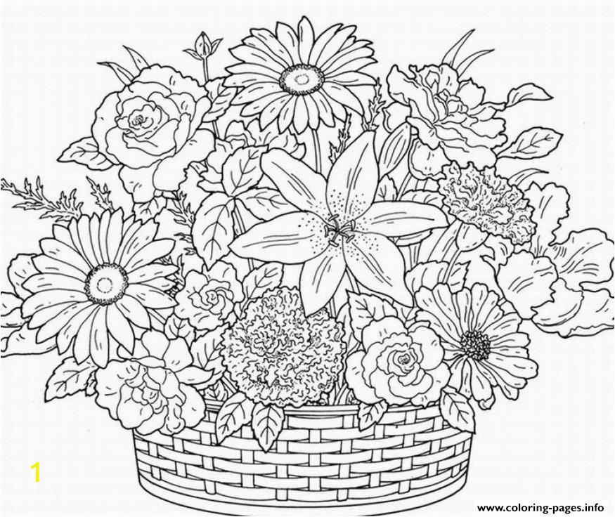 Free Online Coloring Pages for Adults Flowers Print Cute Flower Adult Coloring Pages Coloring Home