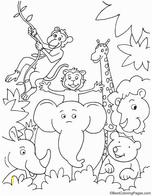 Free Preschool Coloring Pages Of Zoo Animals Fun In Jungle Coloring Page Safari Animals