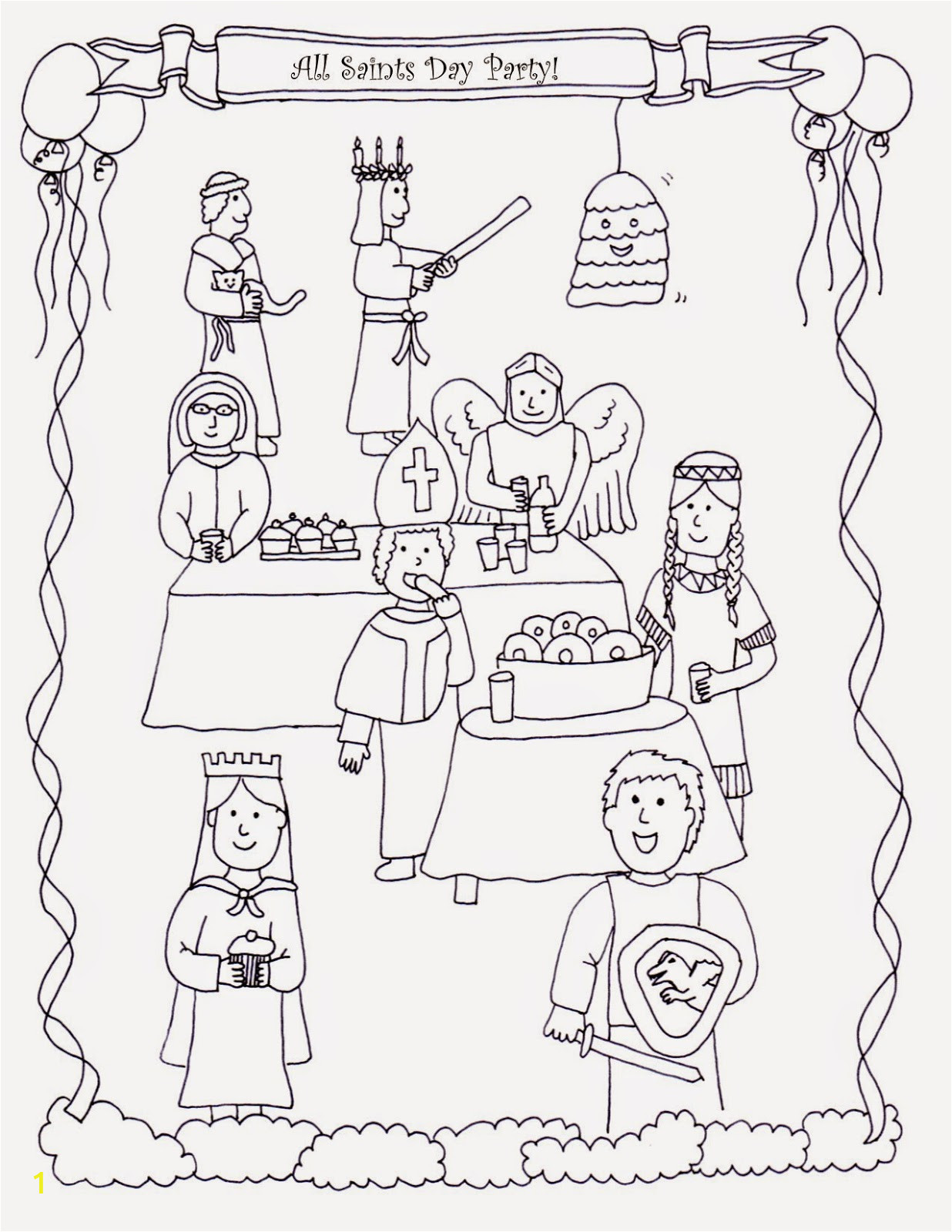 Free Printable All Saints Day Coloring Pages Drawn2bcreative All Saints Day Coloring Page