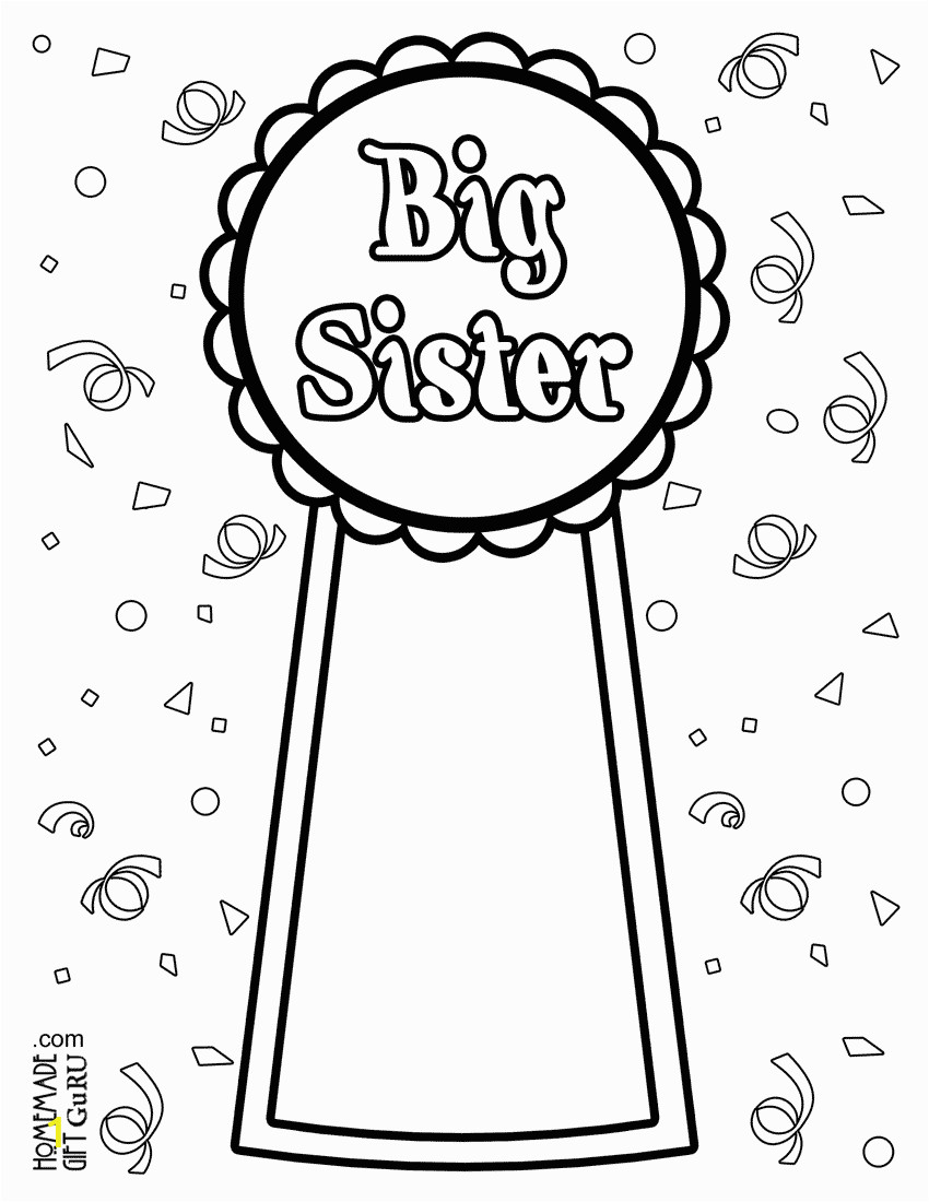 big sister coloring page