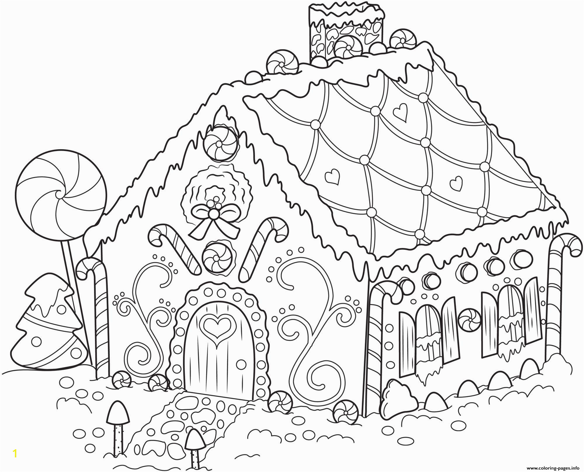 gingerbread house christmas printable coloring pages book