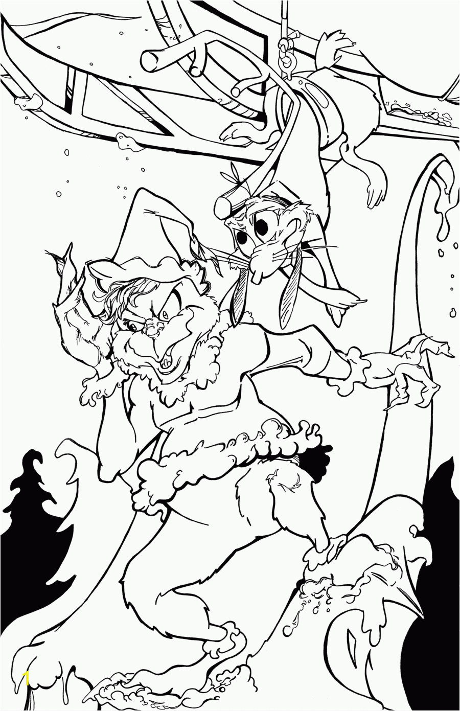 how the grinch stole christmas coloring page