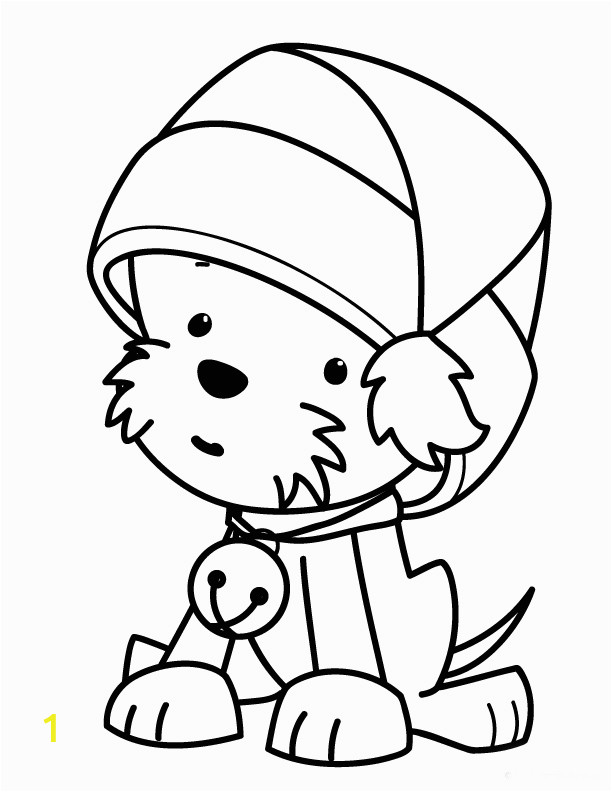 christmas puppy coloring pages