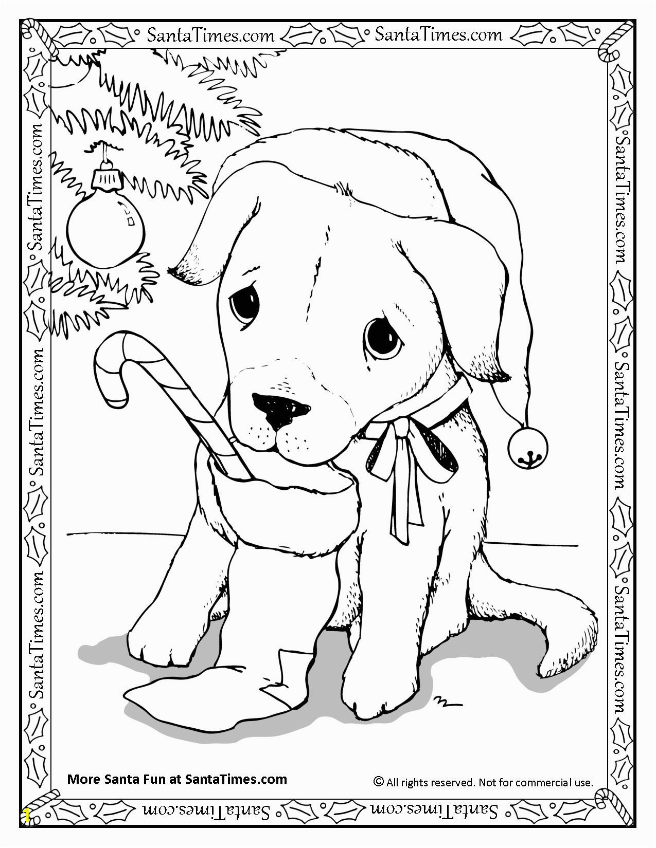 cute christmas puppy coloring pages