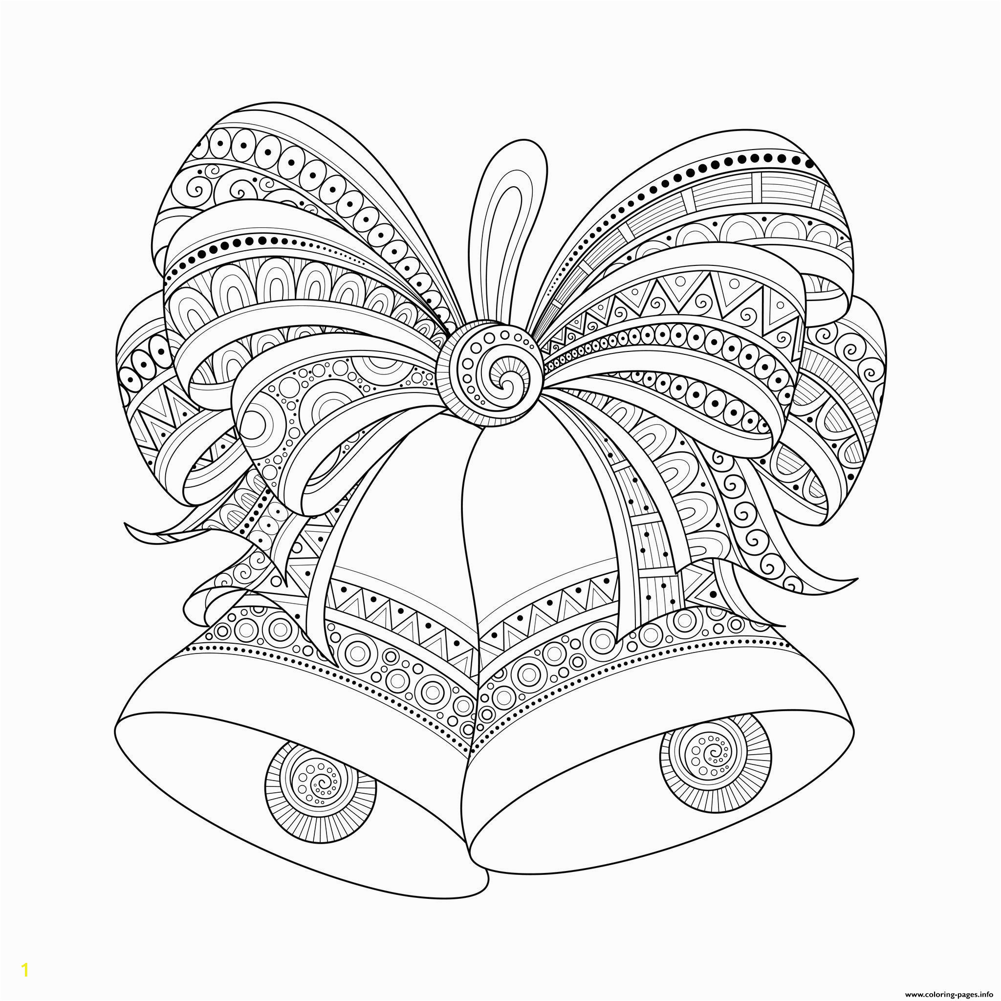 adult christmas bells zentangle printable coloring pages book