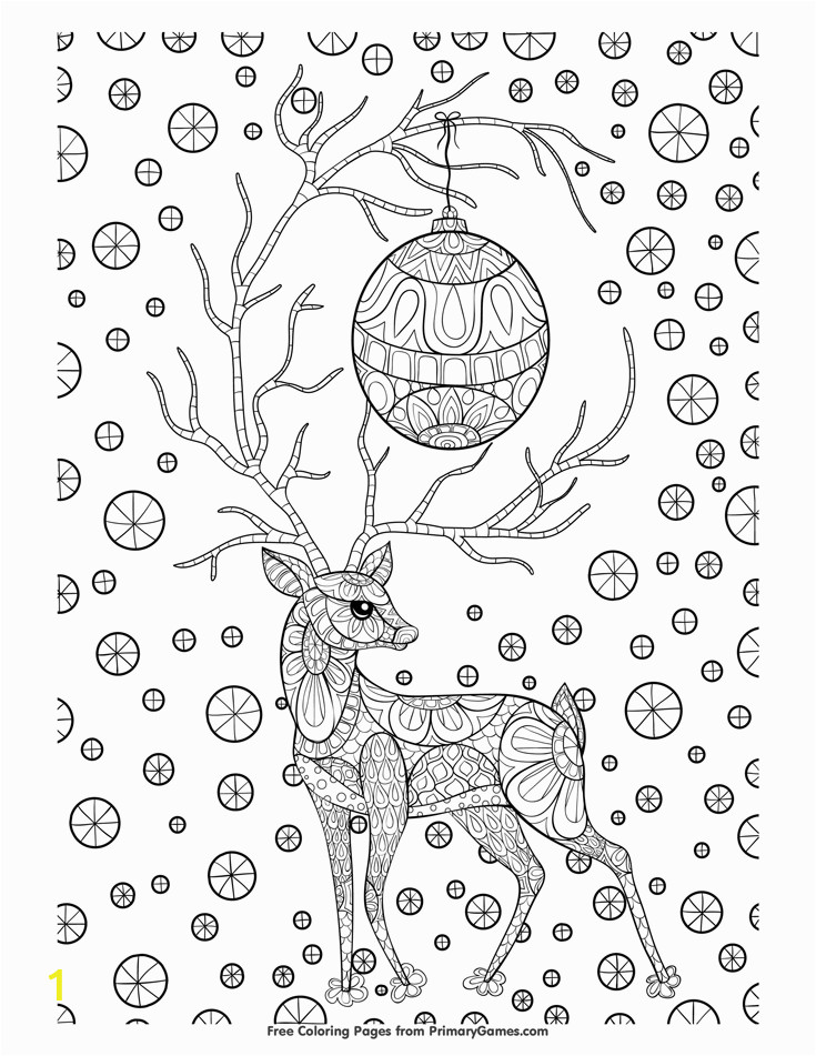Free Printable Christmas Zentangle Coloring Pages Zentangle Christmas Reindeer Coloring Page • Free