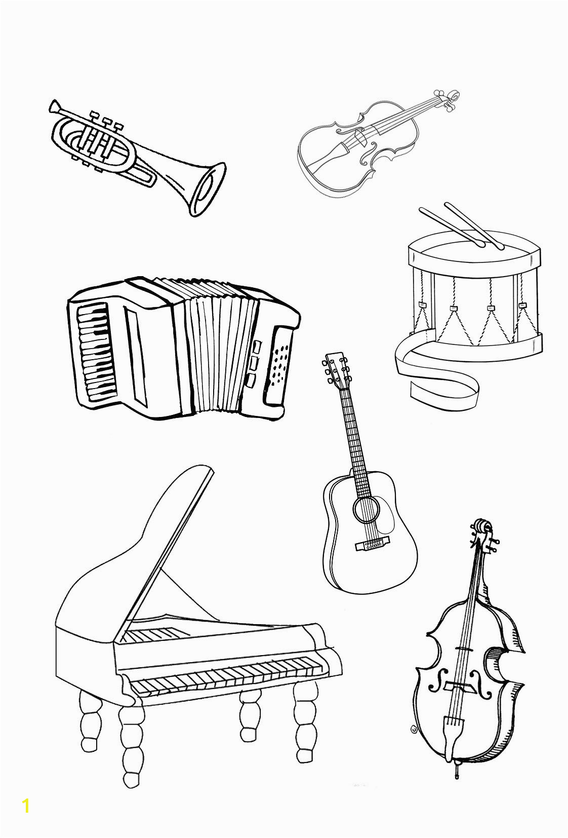 Free Printable Coloring Pages Of Musical Instruments Musical Instruments Coloring Pages to and Print