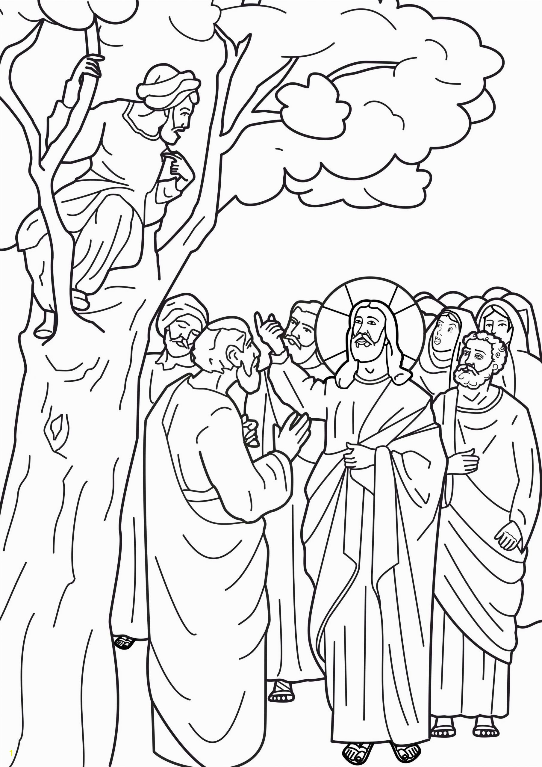 zacchaeus coloring page printable