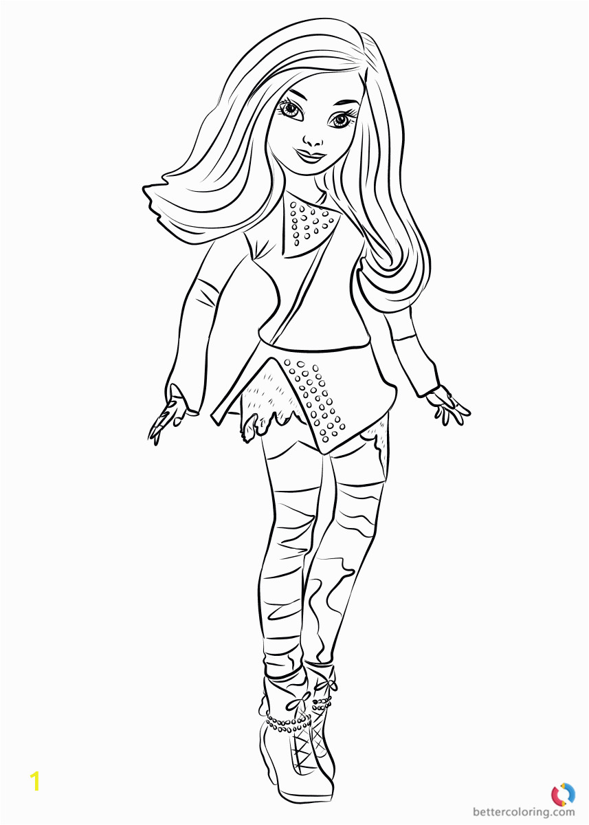 mal from descendants 2 coloring pages printable for kids