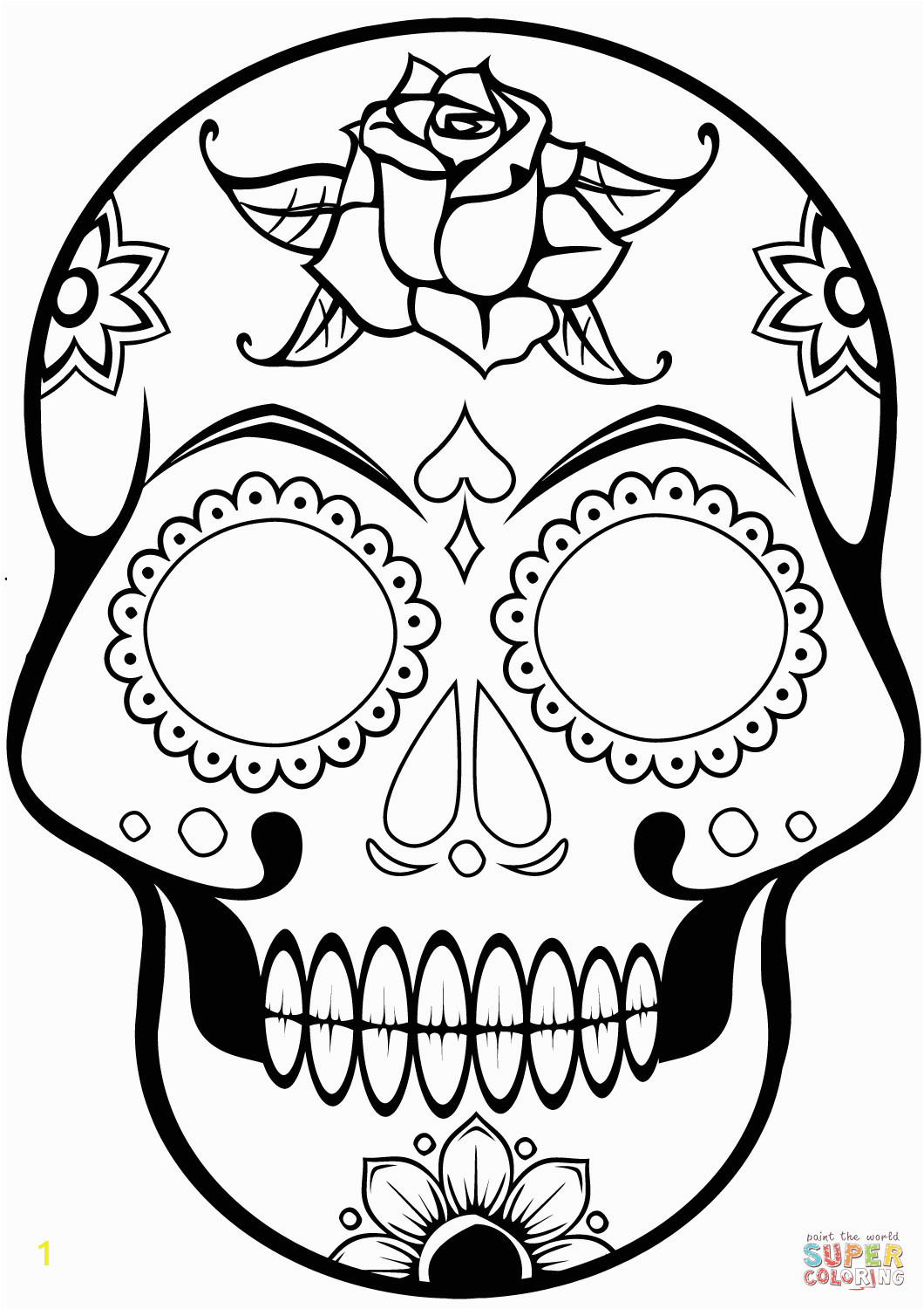 dia de los muertos skulls coloring pages