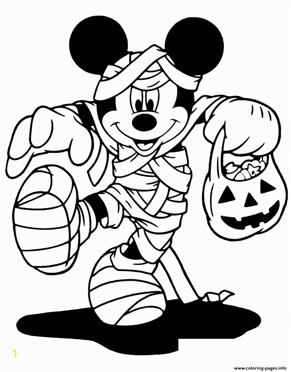 mickey mouse as a mummy disney halloween printable coloring pages book
