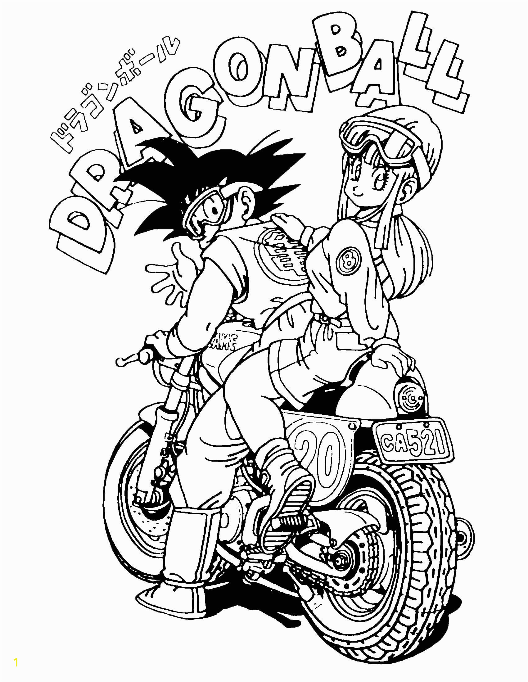 dragon ball z free coloring pages
