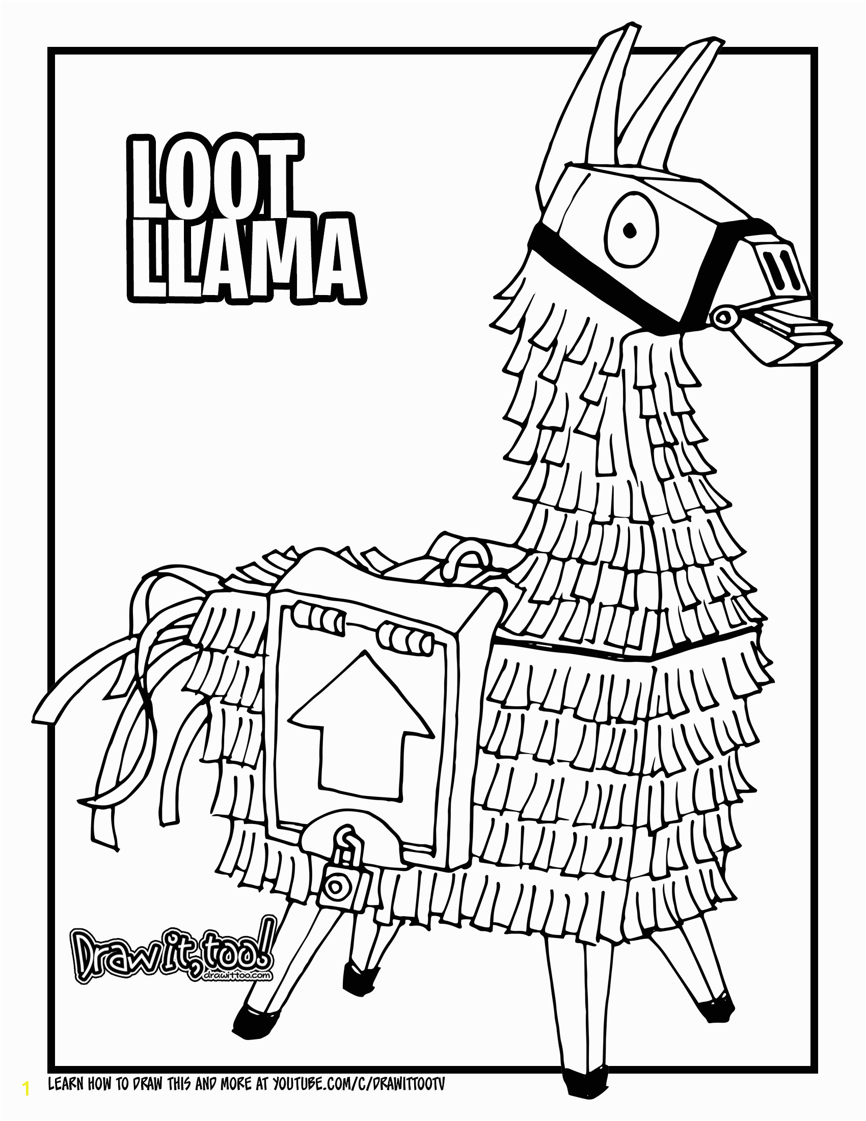 how to draw the loot llama fortnite battle royale drawing tutorial