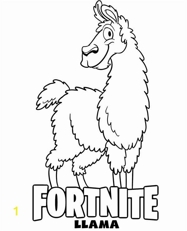 line drawing llama fortnite coloring