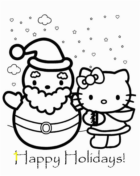 hello kitty christmas coloring pages