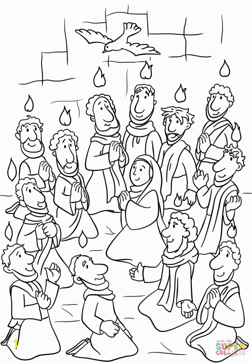 Free Printable Holy Spirit Coloring Pages Descent Of the Holy Spirit at Pentecost Coloring Page