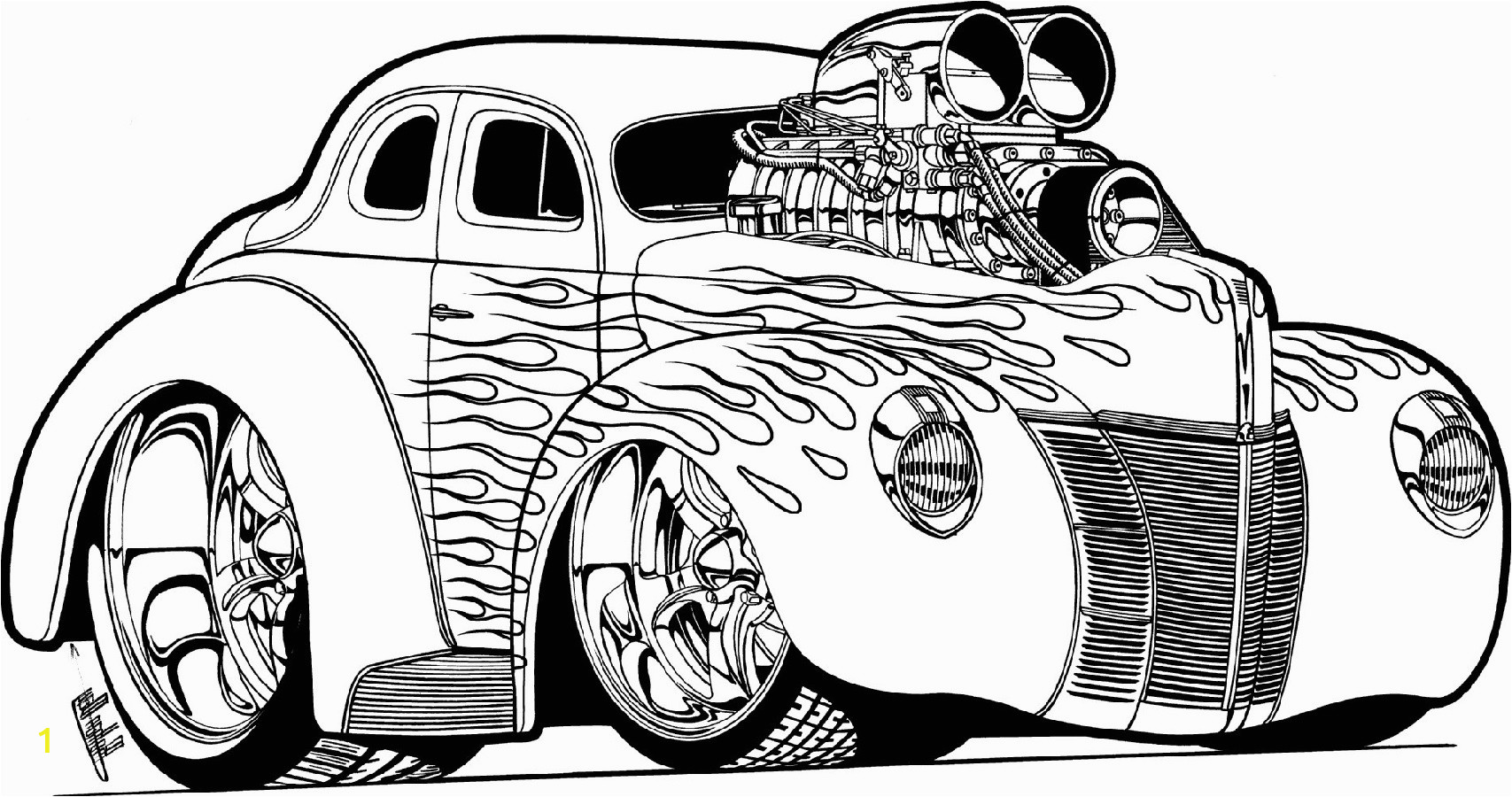 hot rod coloring pages