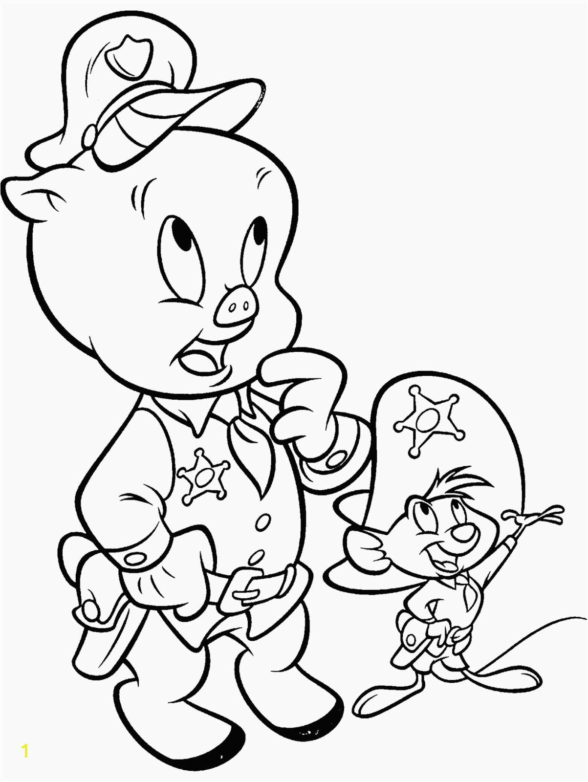 porky pig coloring pages looney tunes