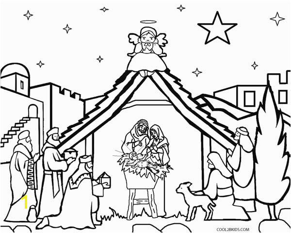 nativity character coloring pages