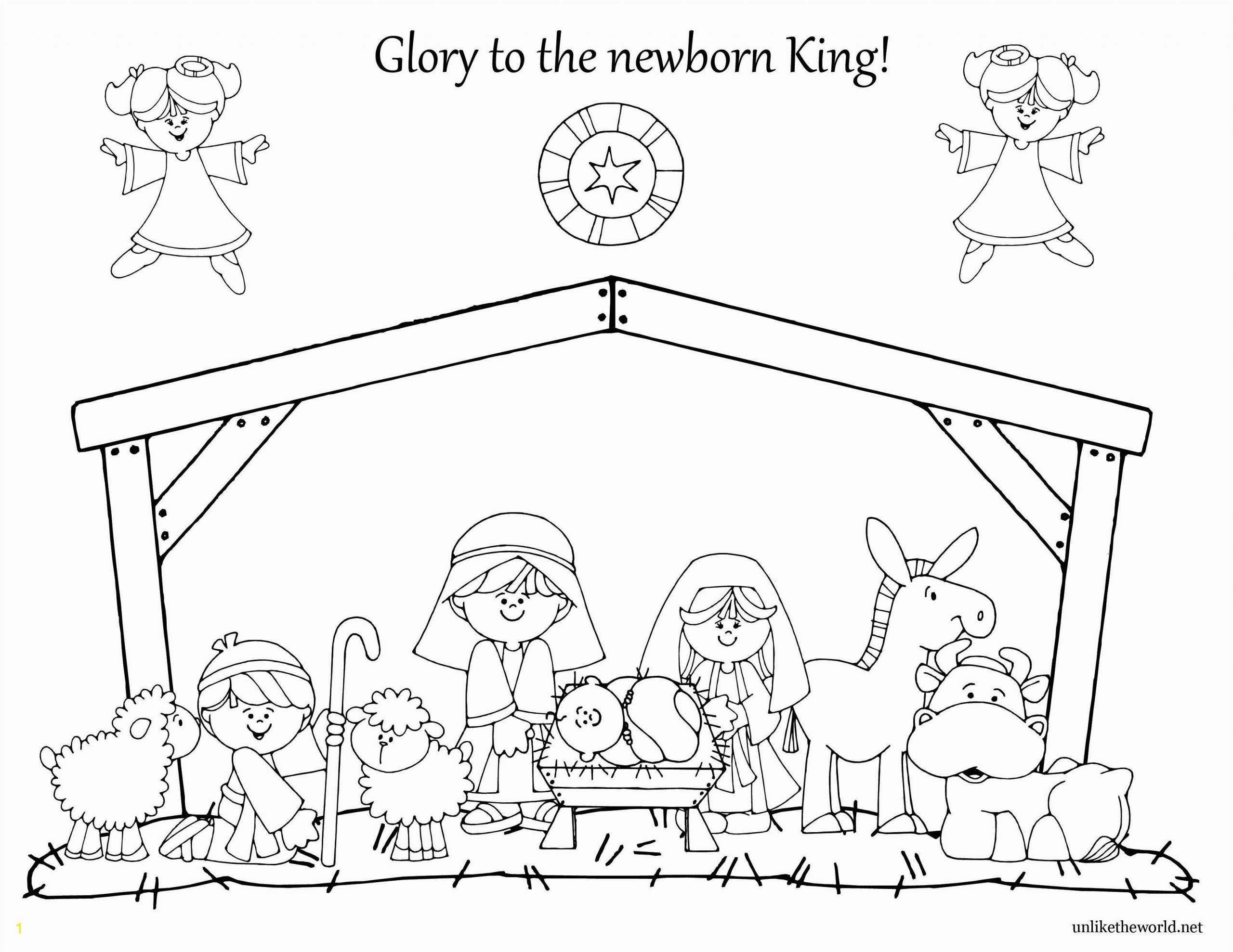 simple nativity scene coloring pages