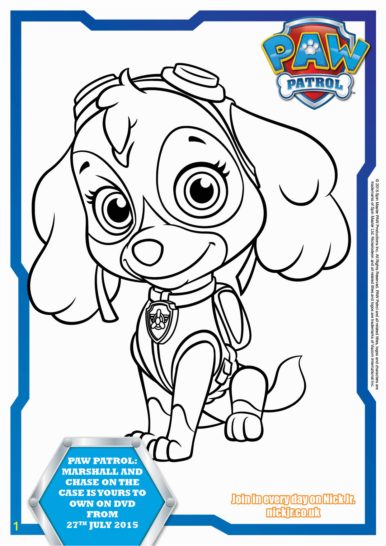 Free Printable Paw Patrol Coloring Pages Paw Patrol Colouring Pages and Activity Sheets In the