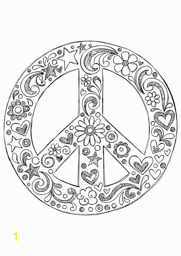 free printable peace sign coloring pages