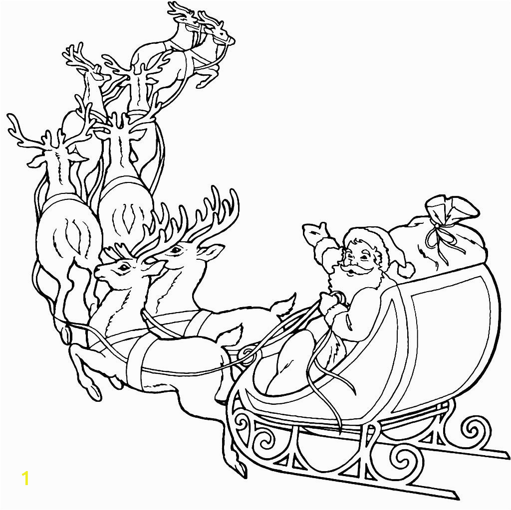 fresh santa with sleigh coloring pages