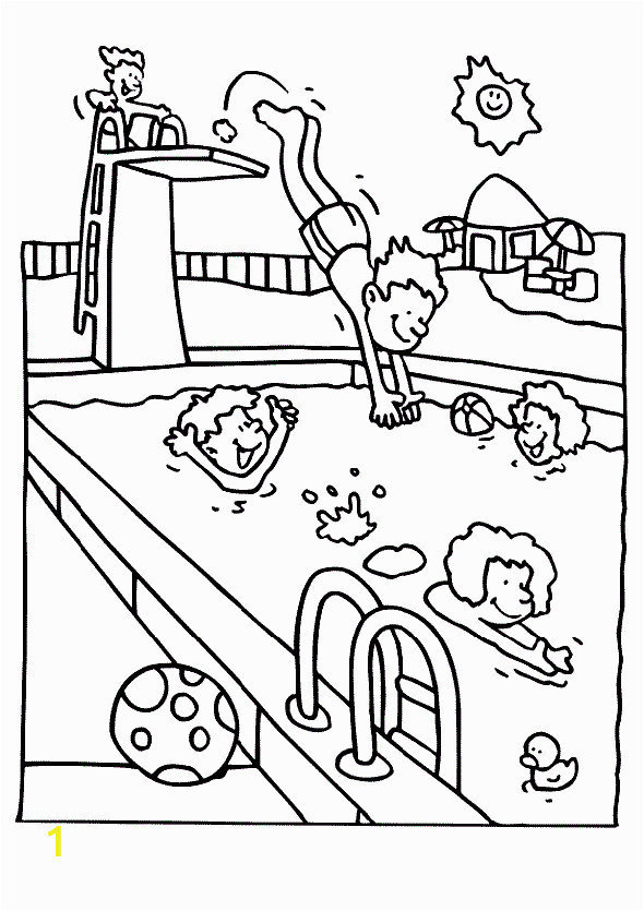 swimming coloring pages to print