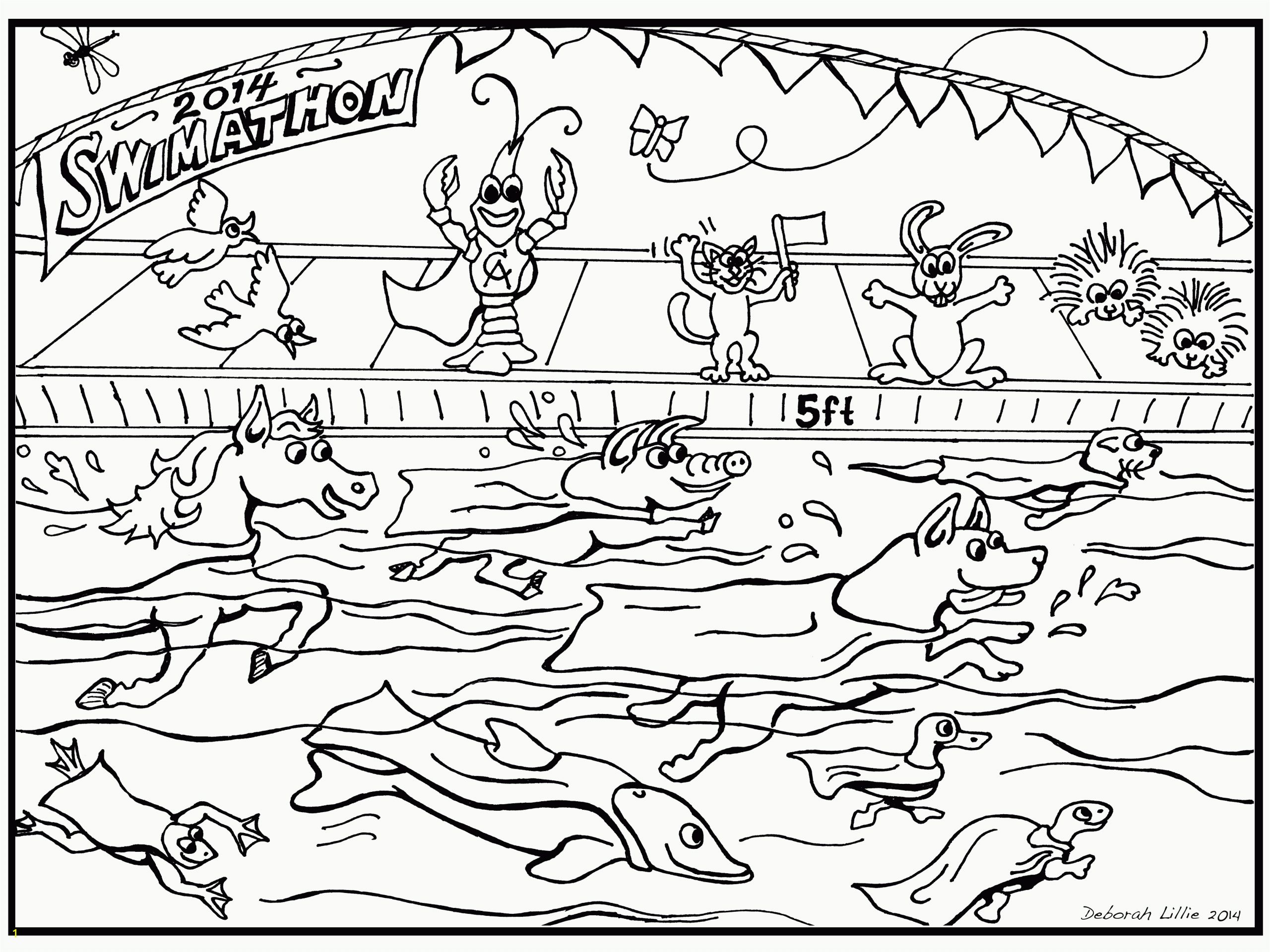 swimming coloring pages to print