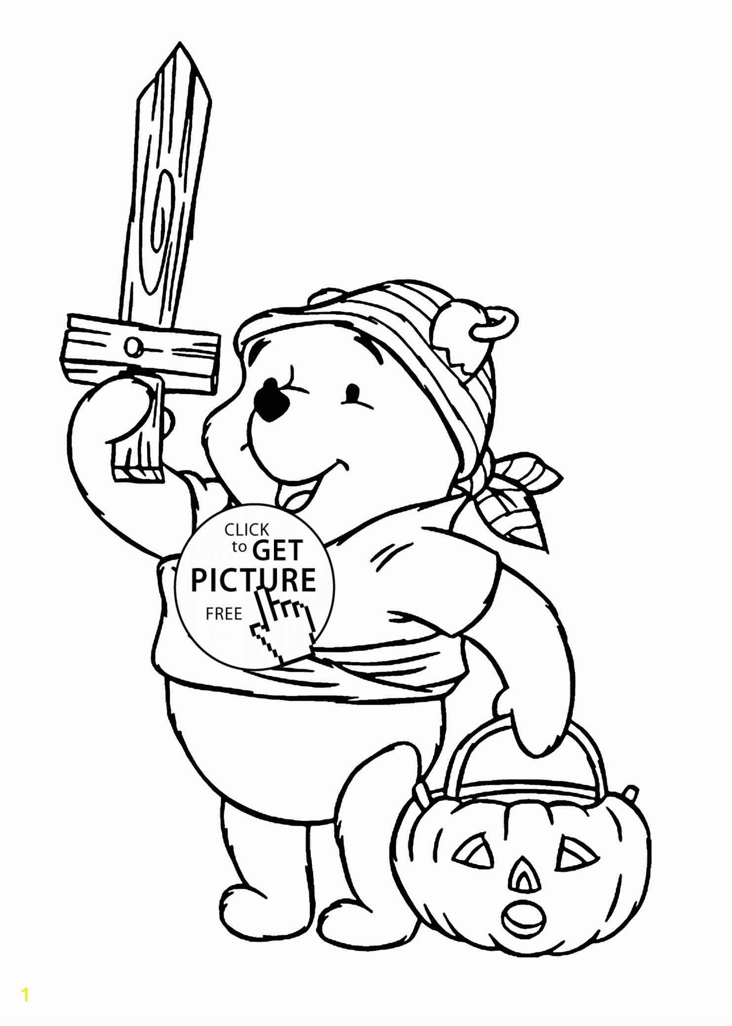 Free Winnie the Pooh Halloween Coloring Pages Happy Halloween and Winnie the Pooh Coloring Page for Kids