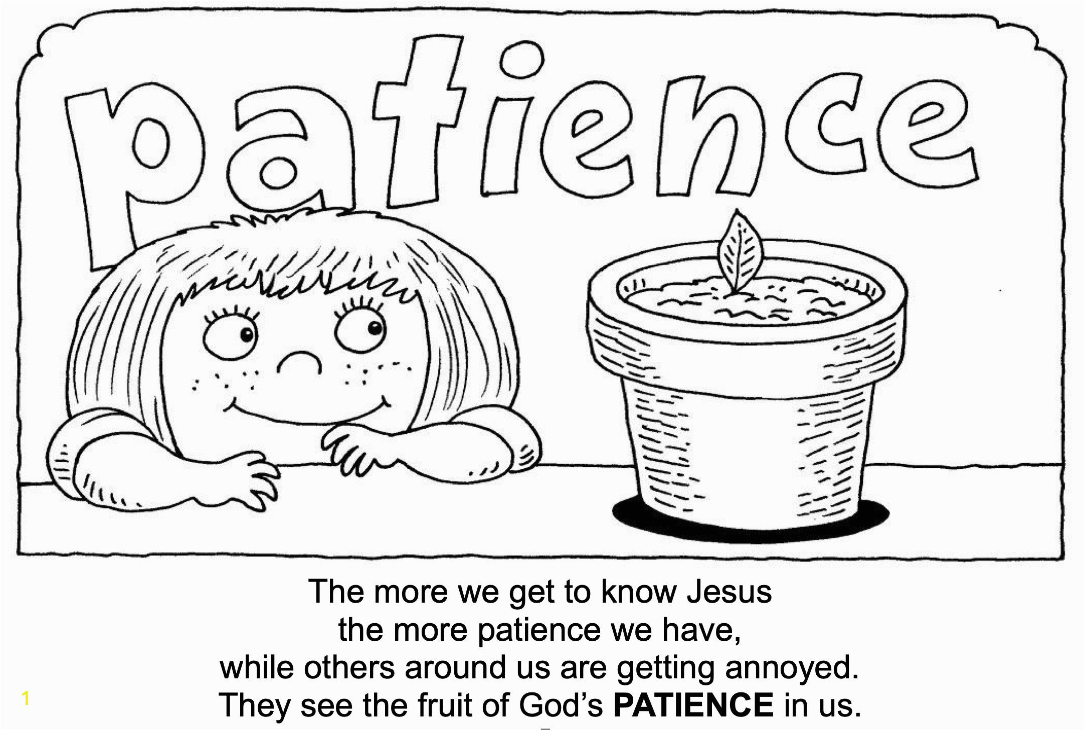 Fruit Of the Spirit Patience Coloring Page the Fruit Of the Spirit is Longsuffering Patience