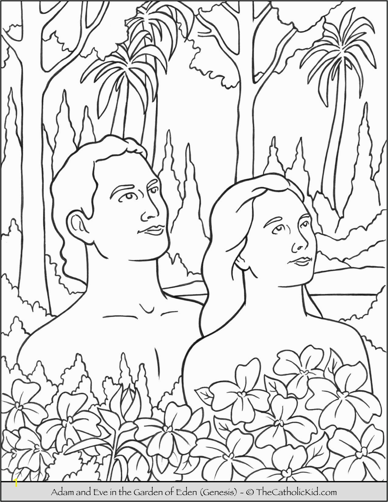 Garden Of Eden Coloring Pages Free Printable Bible Coloring Page Adam and Eve In the Garden Of Eden