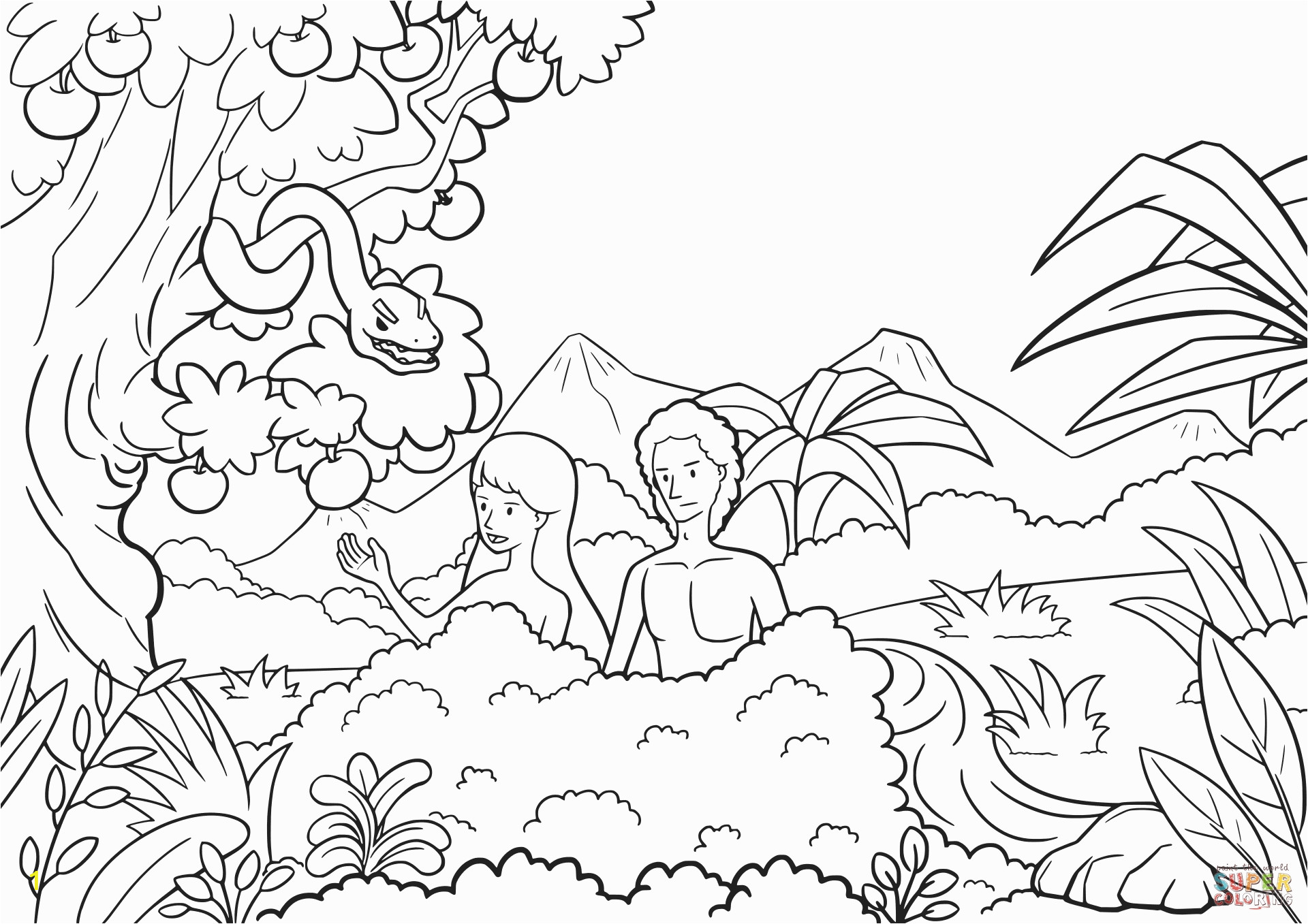 Garden Of Eden Coloring Pages Free Printable Garden Eden Coloring Pages at Getcolorings