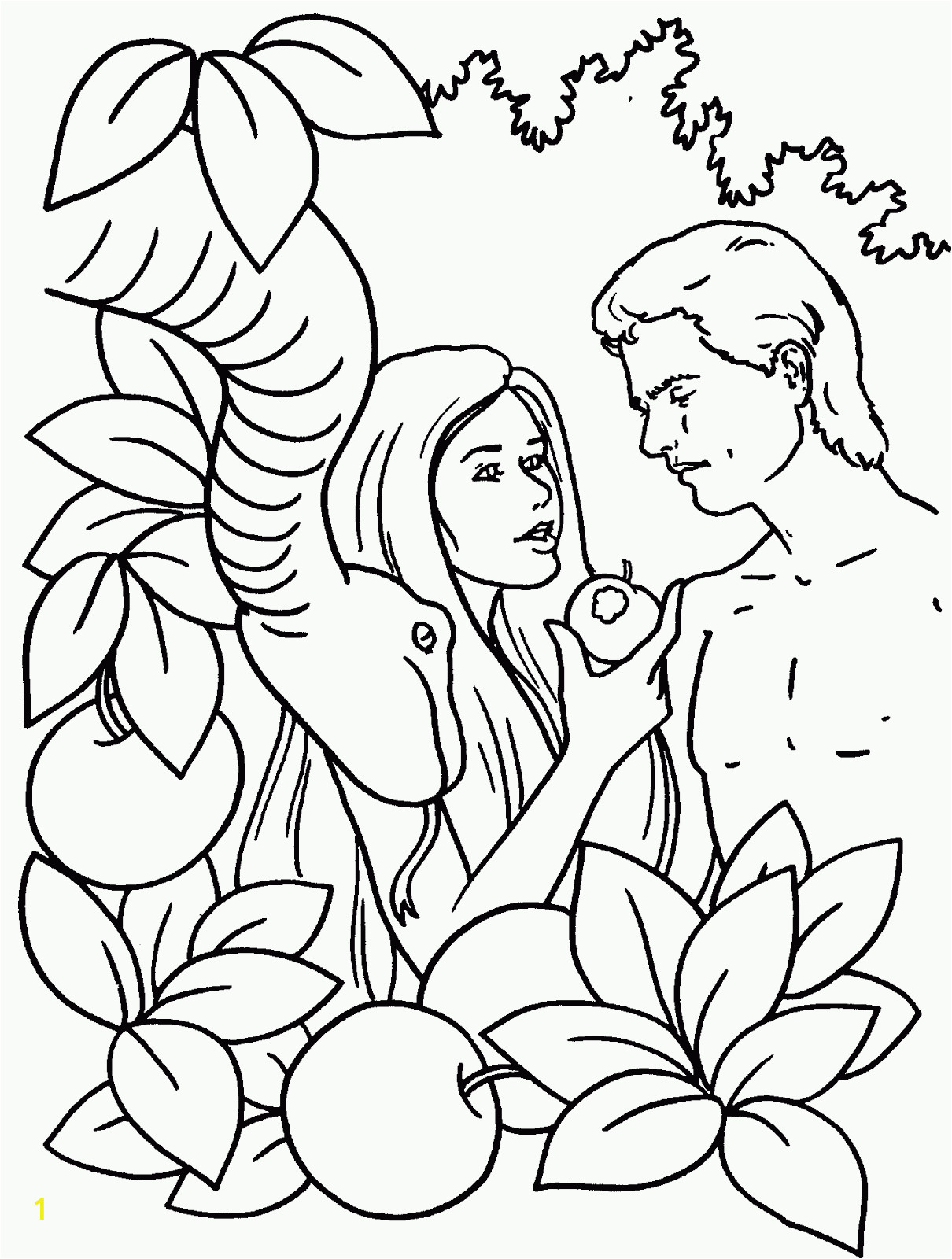 picture of adam and eve in garden of