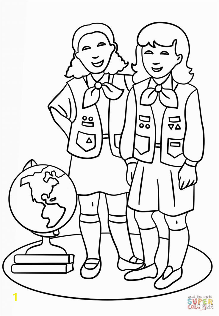 Girl Scout Coloring Pages for Juniors Brownie Girls Scout Coloring Page From Girl Scouts