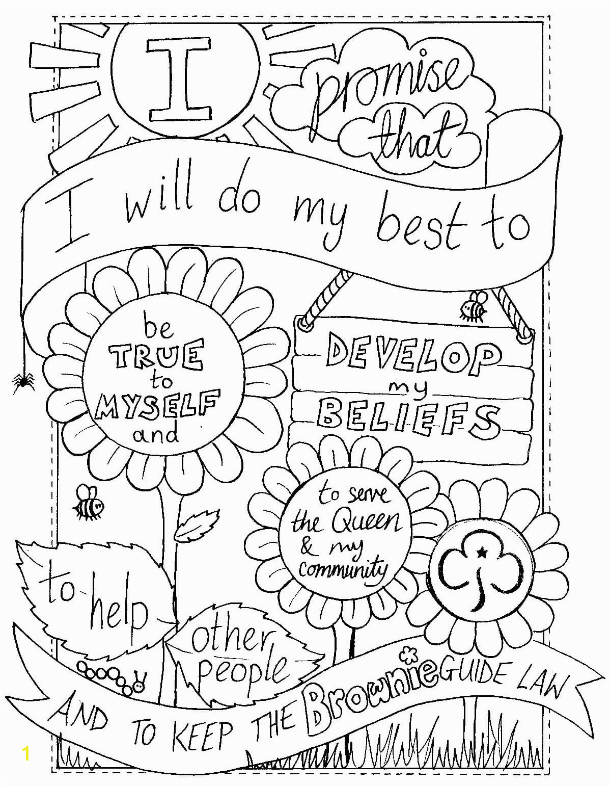 girl scout promise coloring pages