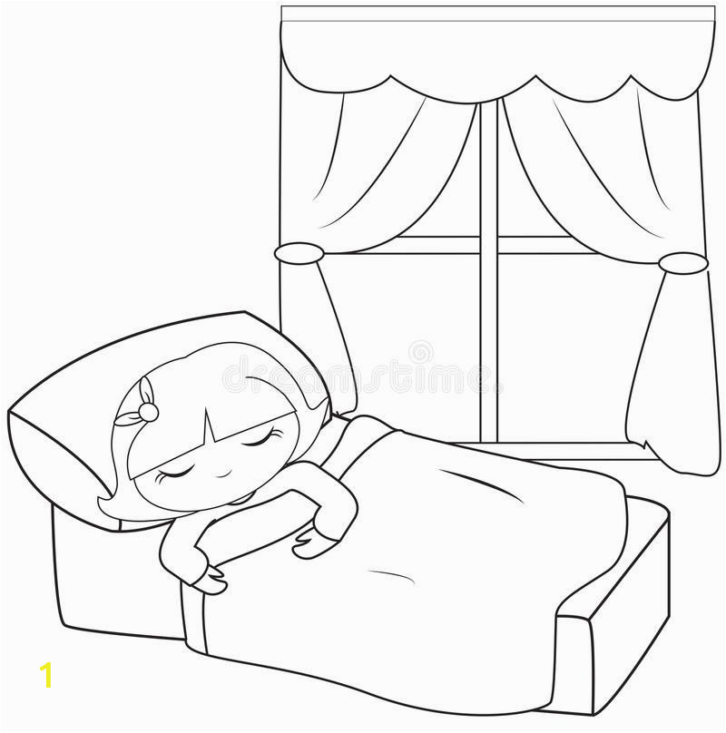 Girl Sleeping In Bed Coloring Page Coloring Girl Pages Sleeping 2020 Check More at S