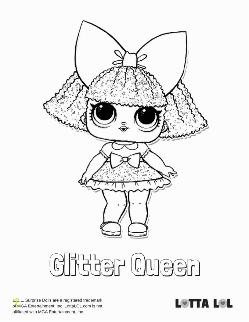 glitter queen coloring page